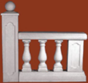 Balustradengeländer 91cm hoch Weissbeton